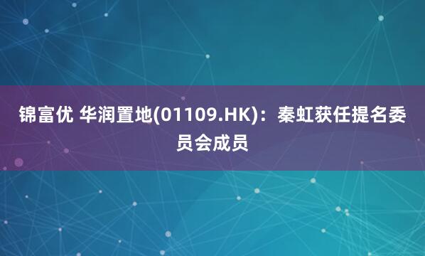 锦富优 华润置地(01109.HK)：秦虹获任提名委员会成员